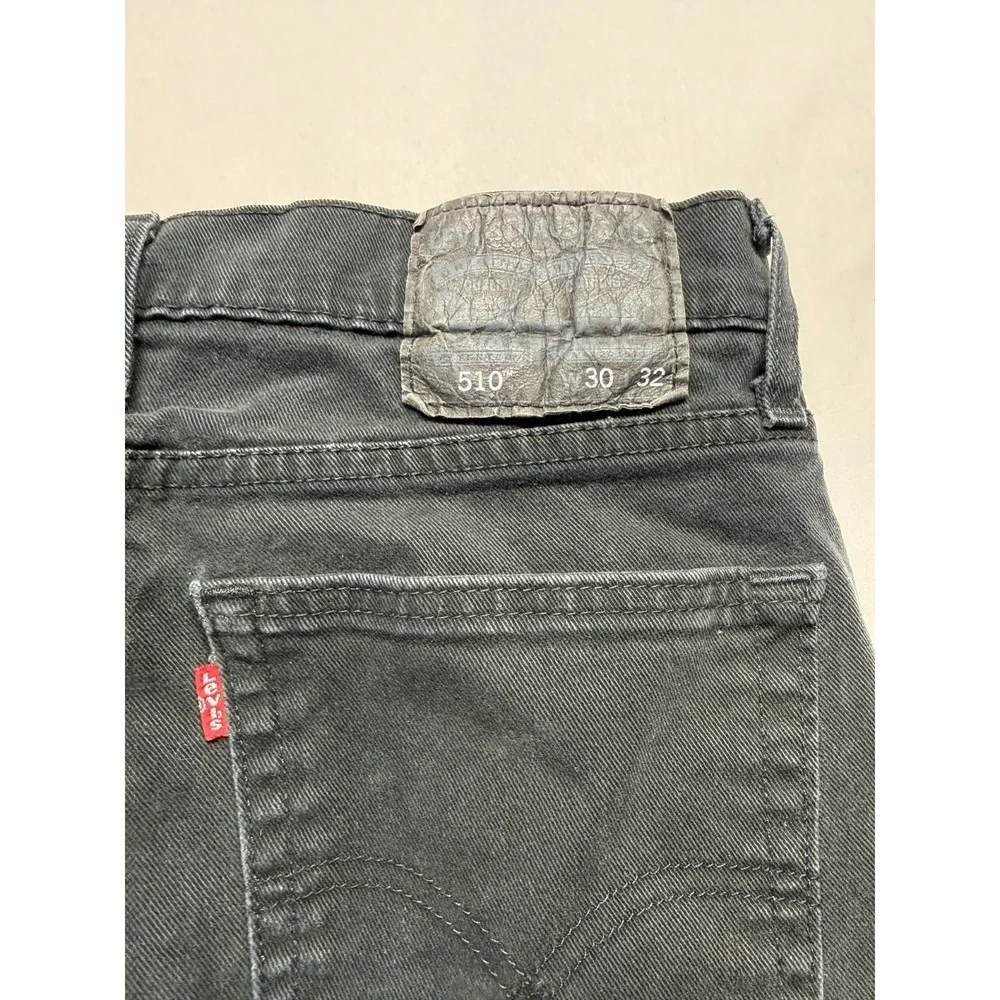Levi's‎ 510 Jeans Mens 30x32 Black Dark Wash Denim Cotton Mid Rise Skinny Leg